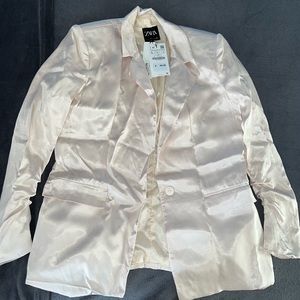 Zara RUCHED SATIN EFFECT BLAZER